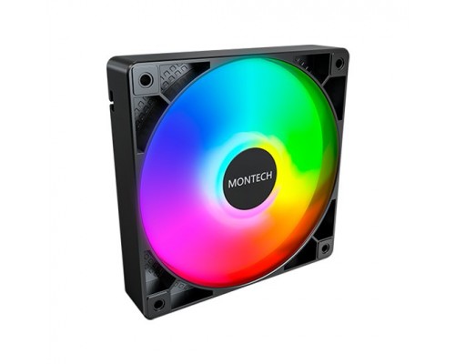 VENTILADOR 120X120 MONTECH GF120 PWM BLACK PACK 3 + HUB